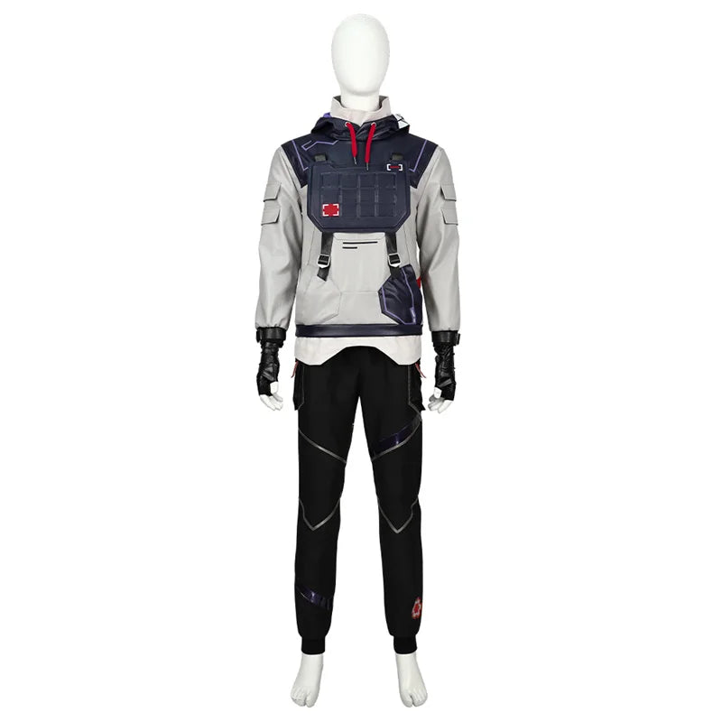 Valorant ISO Cosplay Costume - Hooded Sweatshirt, Pants, Top & Accessories for Halloween & Carnival-Astricos