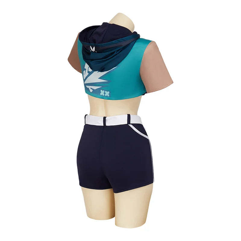 Valorant Jett Cosplay Costume - Sexy Top & Pants Full Set for Women | Halloween & Party Outfits-Astricos