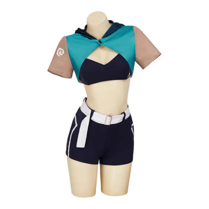Valorant Jett Cosplay Costume - Sexy Top & Pants Full Set for Women | Halloween & Party Outfits-Astricos