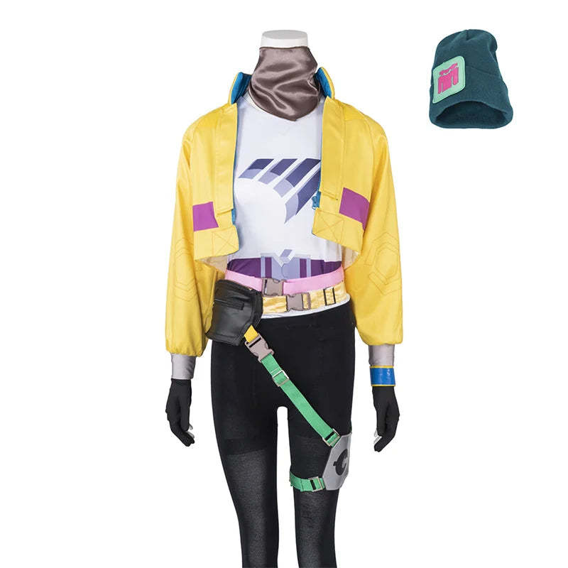 Valorant Killjoy Cosplay Costume - Yellow Coat with Accessories for Halloween & Parties-Astricos
