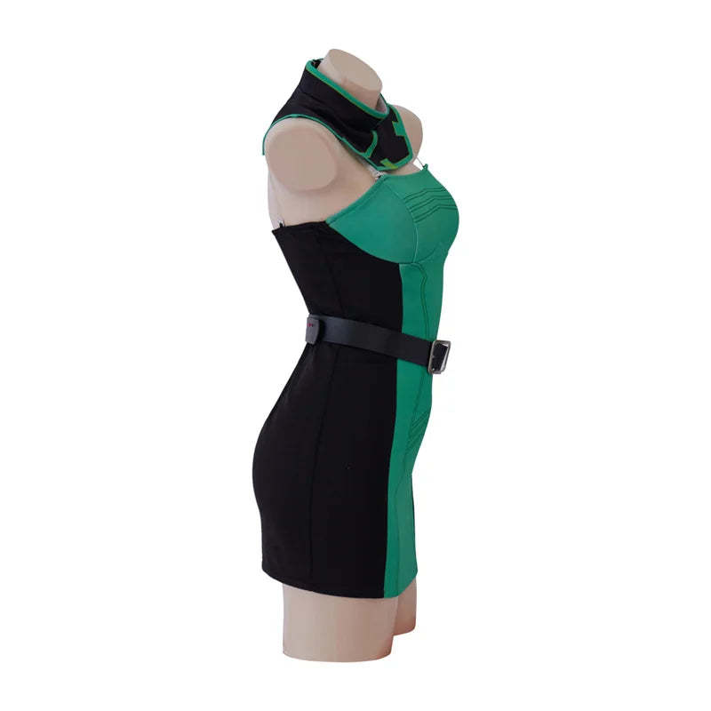 Valorant Viper Sexy Green Combat Dress Cosplay Costume for Women | Halloween & Party Outfit-Astricos