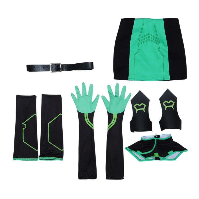 Valorant Viper Sexy Green Combat Dress Cosplay Costume for Women | Halloween & Party Outfit-Astricos
