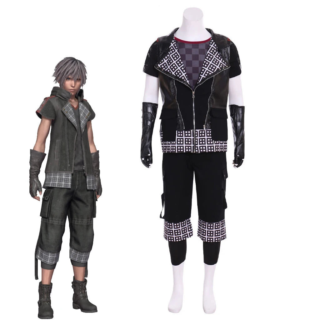 Game Yozora Men's Punk Black Hooded Jacket Cosplay Costume - Perfect for Halloween & Carnival Parties-Astricos