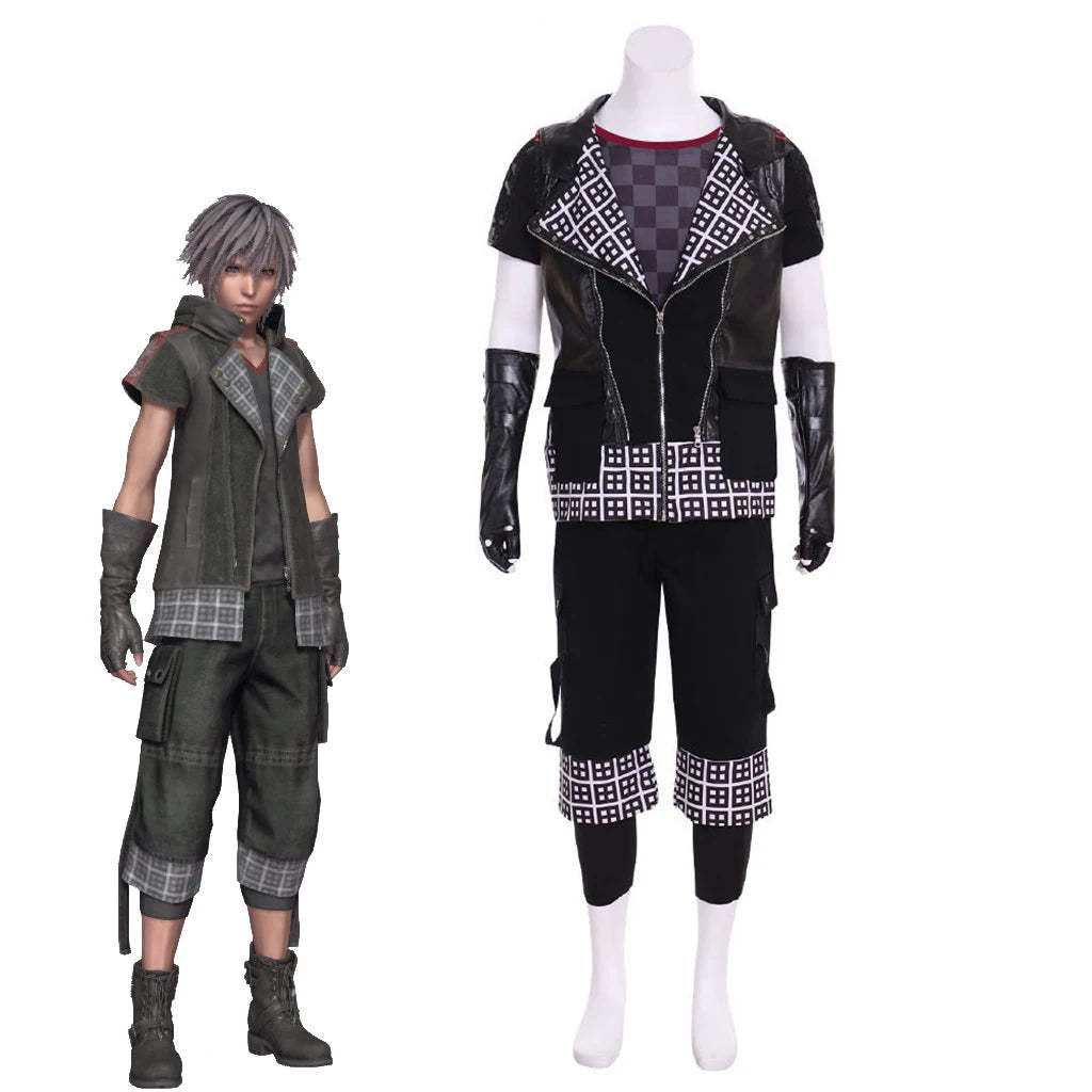 Game Yozora Men's Punk Black Hooded Jacket Cosplay Costume - Perfect for Halloween & Carnival Parties-Astricos