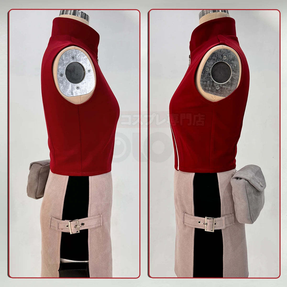 HOLOUN Anime Haruno Sakura Cosplay Costume - Top, Skirt, Shorts & Pouch Set for Halloween, Thanksgiving, Christmas-Astricos