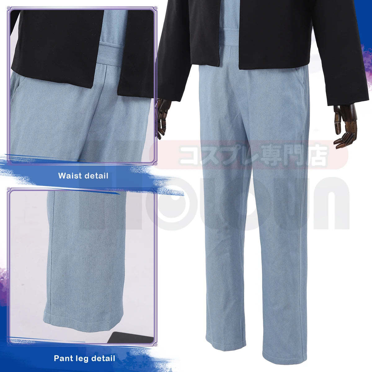 Blue Lock Anime Bachira Cosplay Costume Set - Wig, Rompers, T-shirt & Jacket for Daily Wear-Astricos