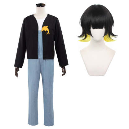 Blue Lock Anime Bachira Cosplay Costume Set - Wig, Rompers, T-shirt & Jacket for Daily Wear-Astricos