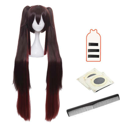 Genshin Impact Hu Tao Cosplay Wig - Rose Net Synthetic Fiber Adjustable for Anime Fans-Astricos