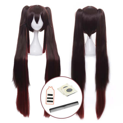 Genshin Impact Hu Tao Cosplay Wig - Rose Net Synthetic Fiber Adjustable for Anime Fans-Astricos