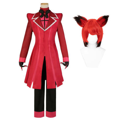 Haz Hotel Anime Alastor Cosplay Wig - Rose Net Synthetic Fiber, Adjustable Size for Cos Conventions-Astricos