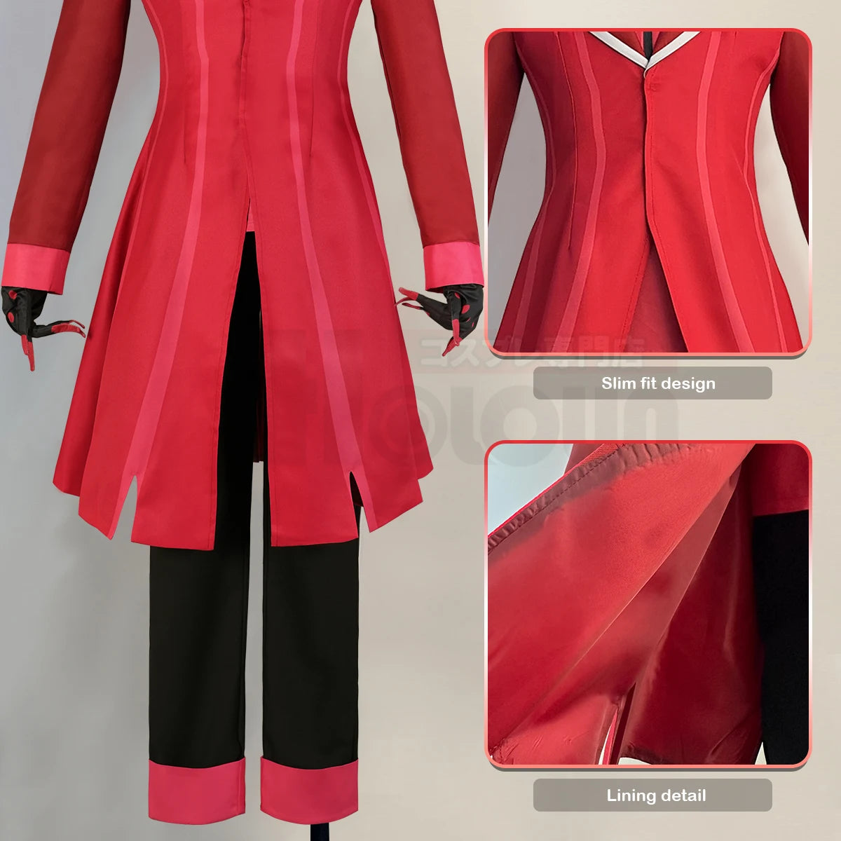 Haz Hotel Anime Alastor Cosplay Wig - Rose Net Synthetic Fiber, Adjustable Size for Cos Conventions-Astricos