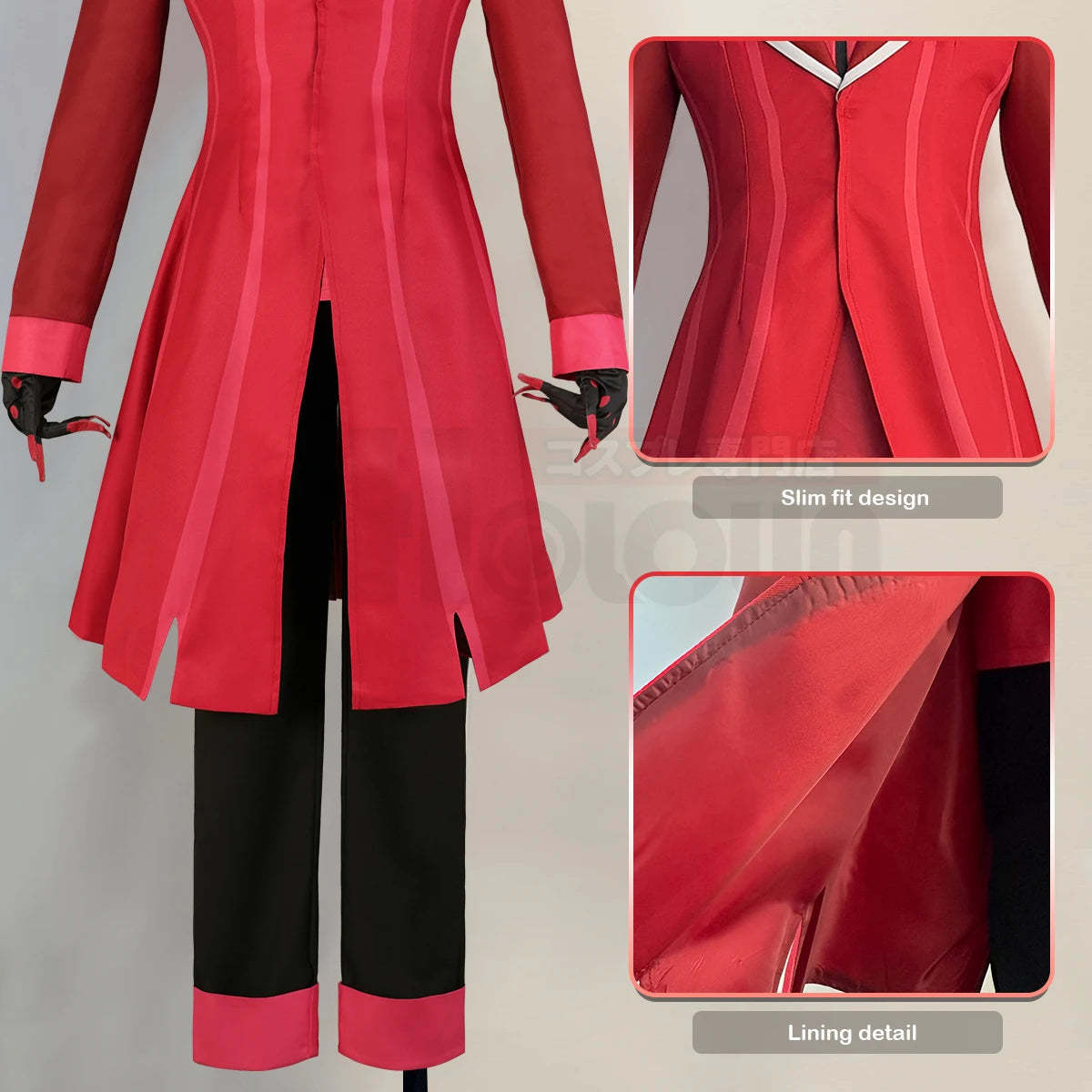 Haz Hotel Anime Alastor Cosplay Wig - Rose Net Synthetic Fiber, Adjustable Size for Cos Conventions-Astricos