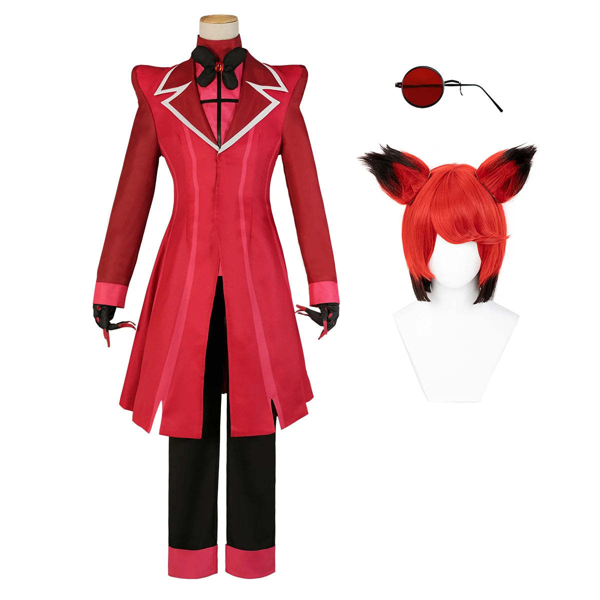 Haz Hotel Anime Alastor Cosplay Wig - Rose Net Synthetic Fiber, Adjustable Size for Cos Conventions-Astricos