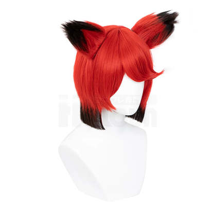 Hazbin Hotel Alastor Cosplay Wig - Rose Net Synthetic Fiber, Adjustable Size for Halloween & Christmas-Astricos