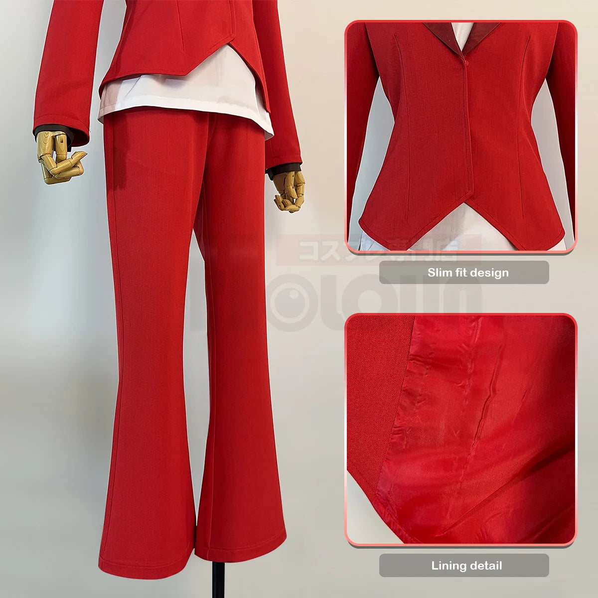 Charlie Morningstar Hazbin Hotel Cosplay Costume Wig & Suit Set with Shoulder Pads-Astricos