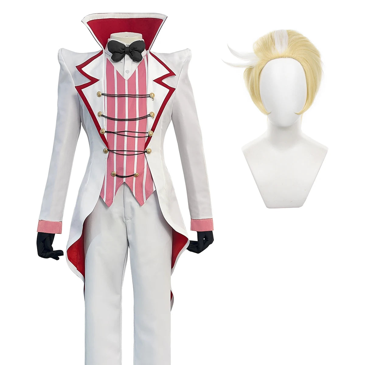 Lucifer Morningstar Cosplay Costume - Haz Hotel Anime Wig & Tailcoat Set-Astricos
