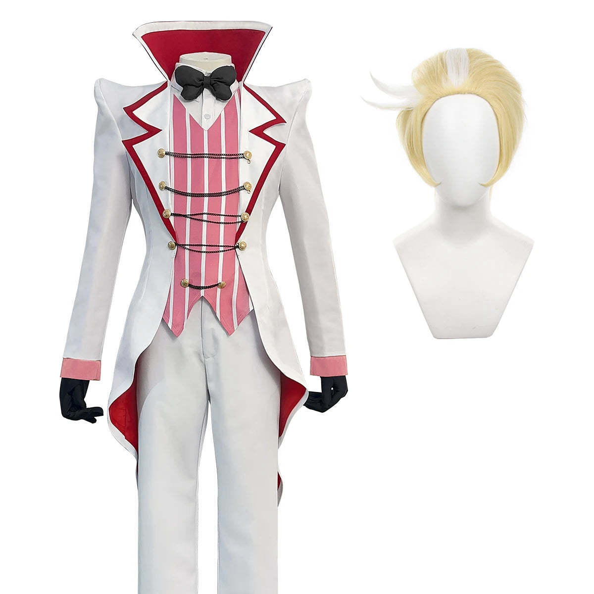 Lucifer Morningstar Cosplay Costume - Haz Hotel Anime Wig & Tailcoat Set-Astricos