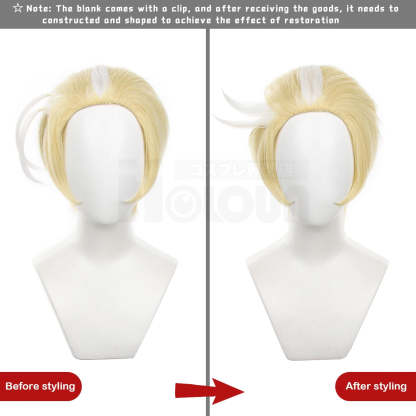 Lucifer Morningstar Cosplay Wig - Haz Hotel Anime Style, Adjustable Size for Halloween-Astricos