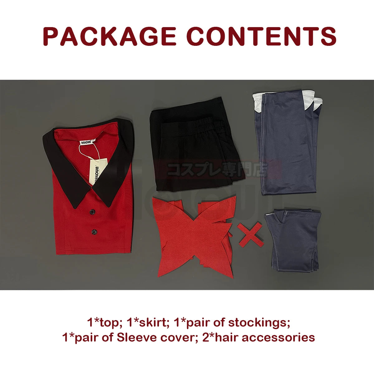 Haz Hotel Anime Vaggie Cosplay Costume with Wig, Top, Skirt, Long Silver Grey Rose Net Comb-Astricos