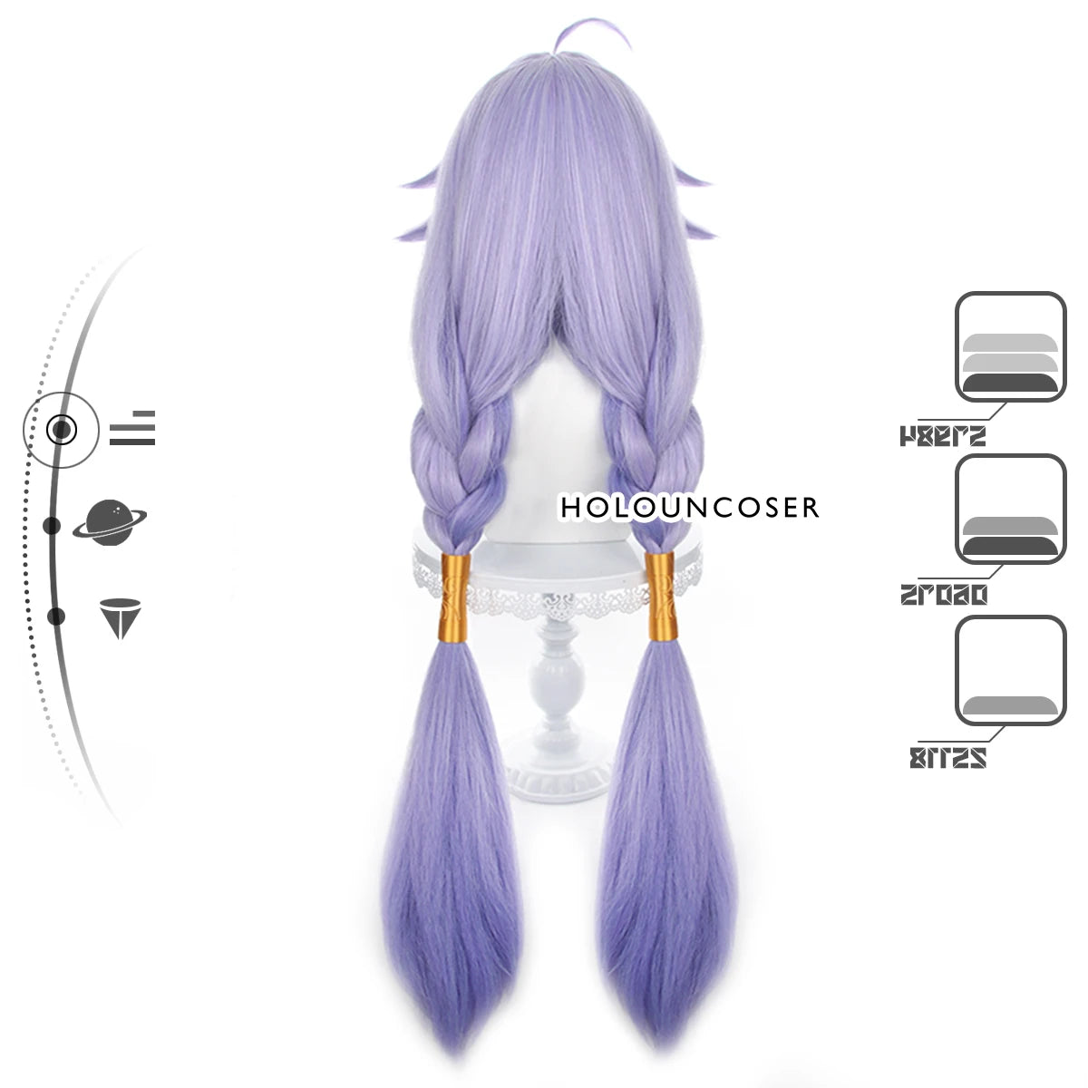 Honkai Star Rail Bailu Cosplay Wig with Horn Clip & Tail Fixer - Rose Net Heat Resistant Synthetic Fiber-Astricos