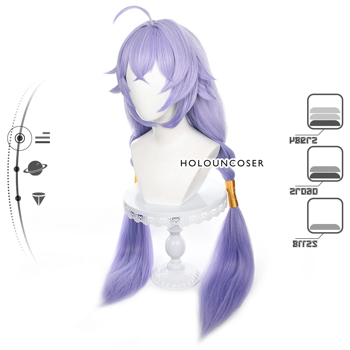 Honkai Star Rail Bailu Cosplay Wig with Horn Clip & Tail Fixer - Rose Net Heat Resistant Synthetic Fiber-Astricos