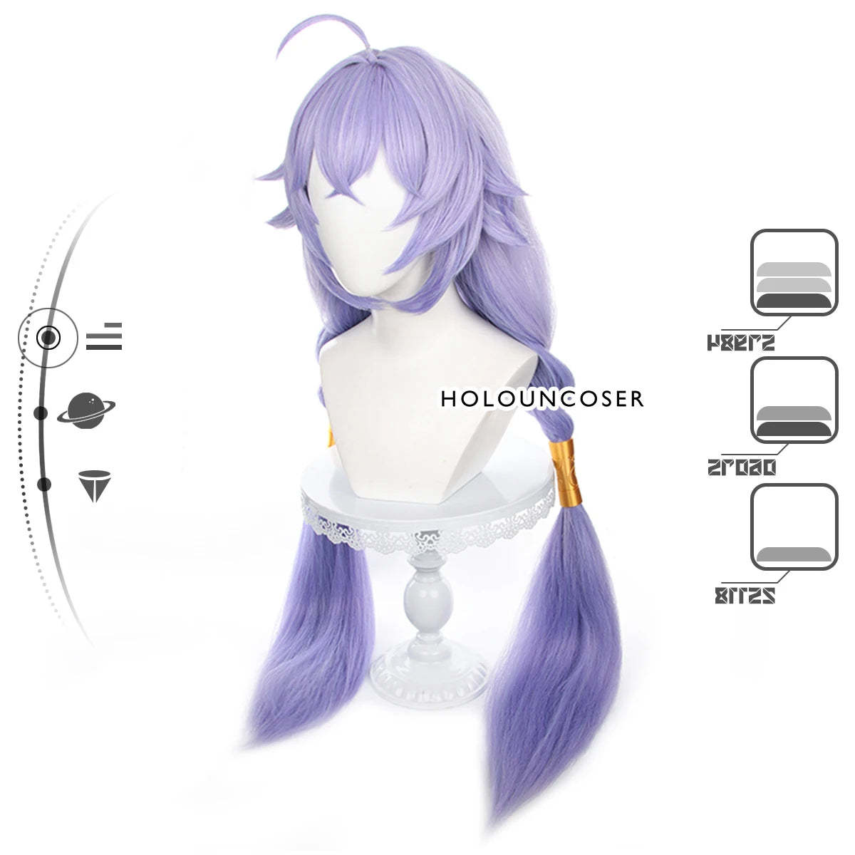 Honkai Star Rail Bailu Cosplay Wig with Horn Clip & Tail Fixer - Rose Net Heat Resistant Synthetic Fiber-Astricos