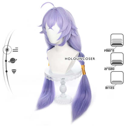 Honkai Star Rail Bailu Cosplay Wig with Horn Clip & Tail Fixer - Rose Net Heat Resistant Synthetic Fiber-Astricos