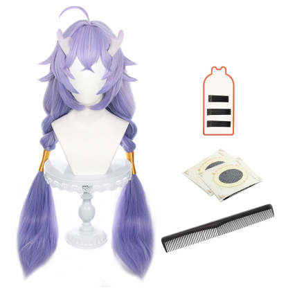 Honkai Star Rail Bailu Cosplay Wig with Horn Clip & Tail Fixer - Rose Net Heat Resistant Synthetic Fiber-Astricos