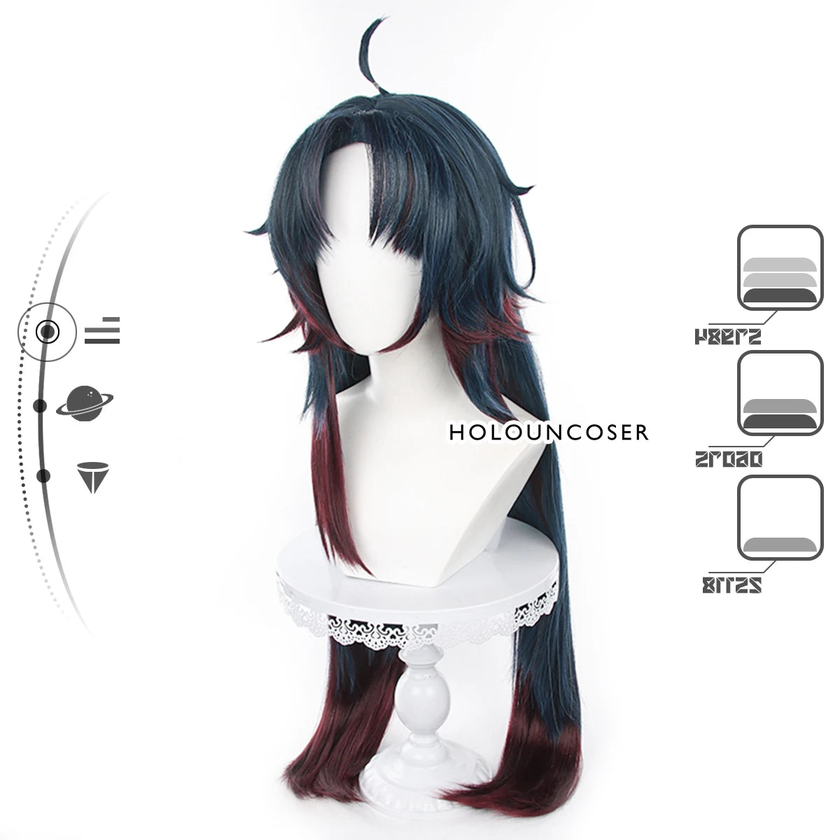 Honkai Star Rail Blade Cosplay Wig - Rose Net Heat Resistant Synthetic Fiber-Astricos