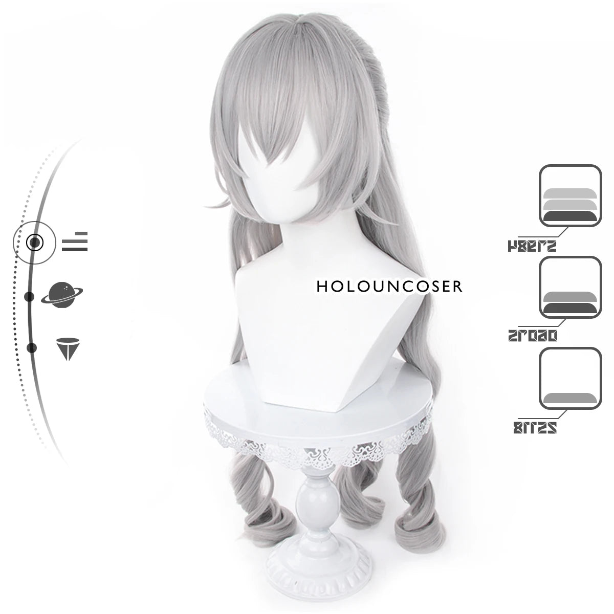 Honkai Star Rail Bronya Cosplay Wig - Rose Net Heat Resistant Synthetic Fiber with Comb & Hairpin-Astricos