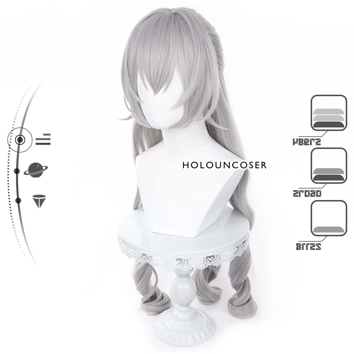 Honkai Star Rail Bronya Cosplay Wig - Rose Net Heat Resistant Synthetic Fiber with Comb & Hairpin-Astricos