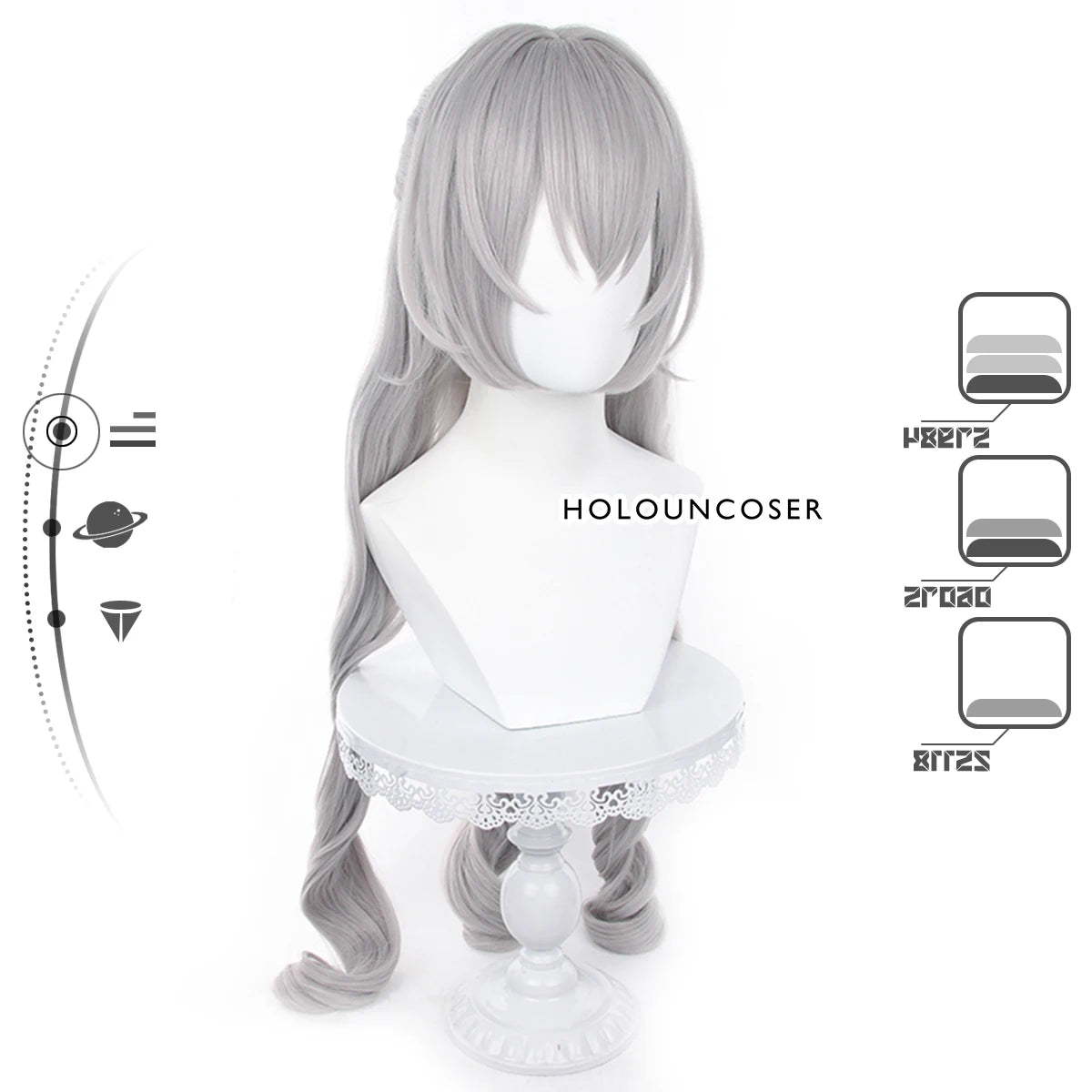 Honkai Star Rail Bronya Cosplay Wig - Rose Net Heat Resistant Synthetic Fiber with Comb & Hairpin-Astricos