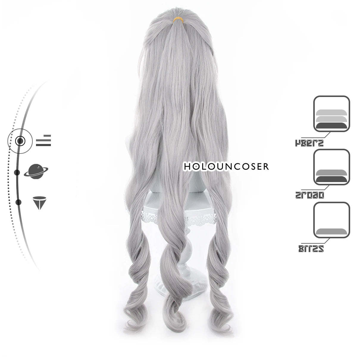 Honkai Star Rail Bronya Cosplay Wig - Rose Net Heat Resistant Synthetic Fiber with Comb & Hairpin-Astricos