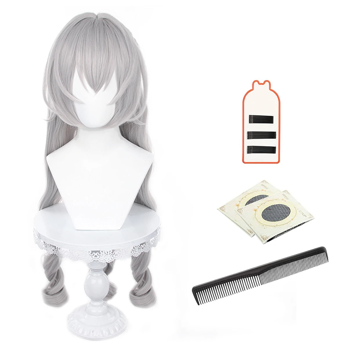 Honkai Star Rail Bronya Cosplay Wig - Rose Net Heat Resistant Synthetic Fiber with Comb & Hairpin-Astricos