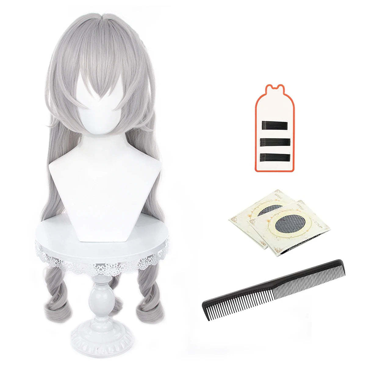Honkai Star Rail Bronya Cosplay Wig - Rose Net Heat Resistant Synthetic Fiber with Comb & Hairpin-Astricos