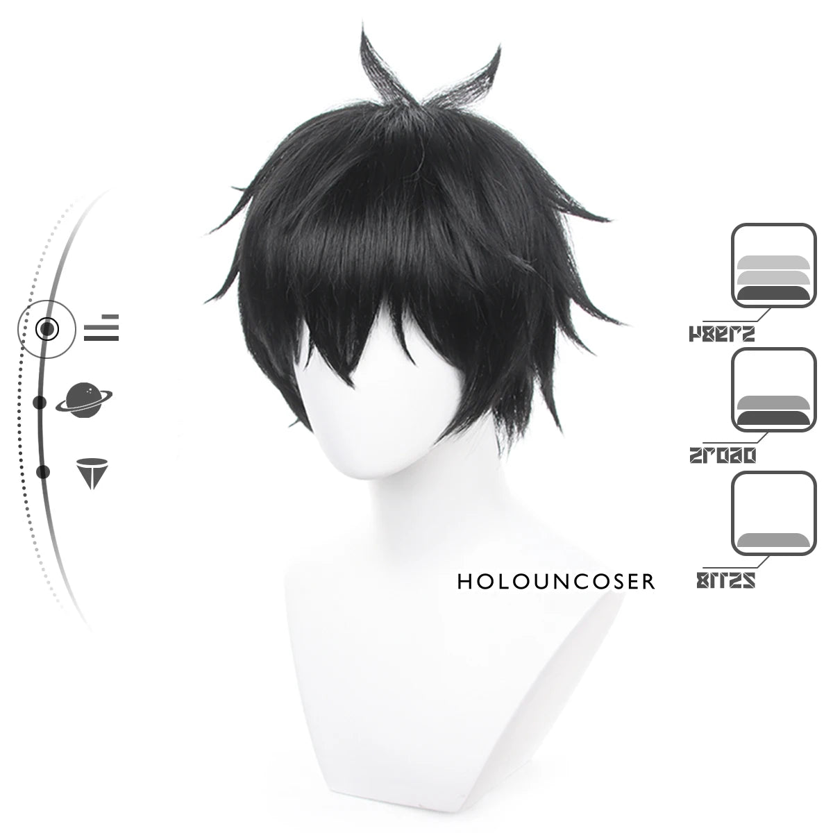Honkai Star Rail Dan Heng Cosplay Wig - Short Rose Net Heat Resistant Synthetic Fiber-Astricos