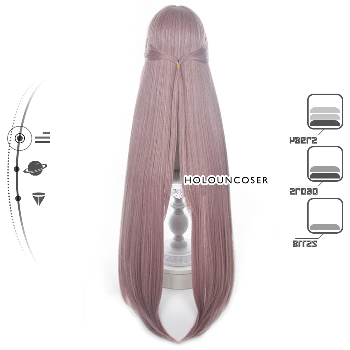 Honkai Star Rail Herta Cosplay Wig - Rose Net Heat Resistant Synthetic Fiber with Adjustable Comb Hairpin-Astricos