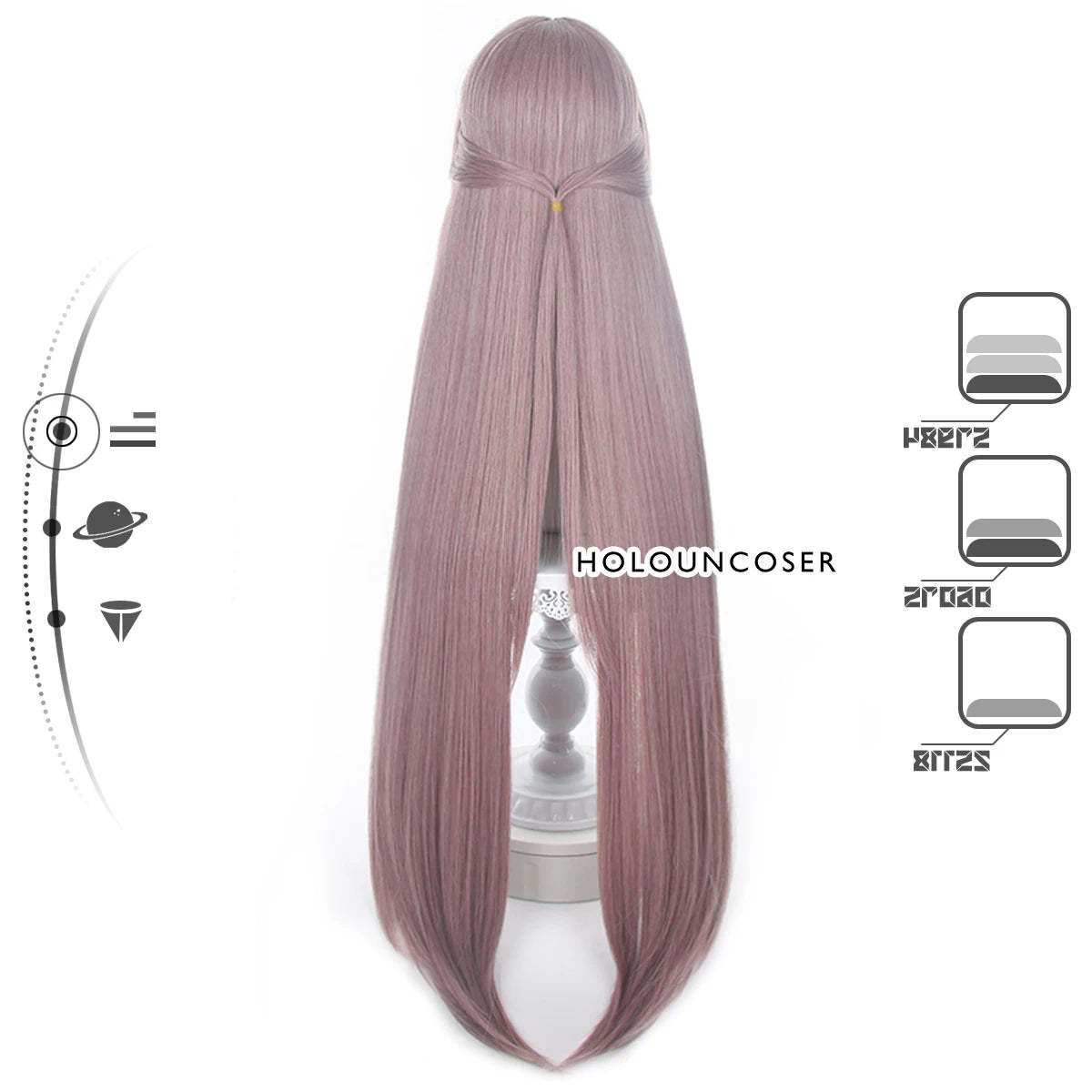 Honkai Star Rail Herta Cosplay Wig - Rose Net Heat Resistant Synthetic Fiber with Adjustable Comb Hairpin-Astricos