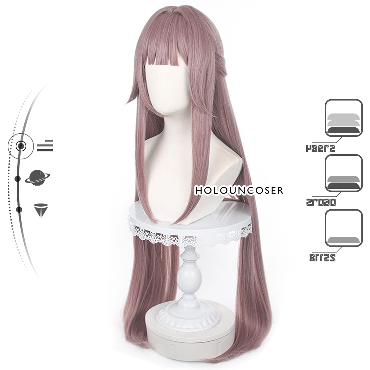 Honkai Star Rail Herta Cosplay Wig - Rose Net Heat Resistant Synthetic Fiber with Adjustable Comb Hairpin-Astricos