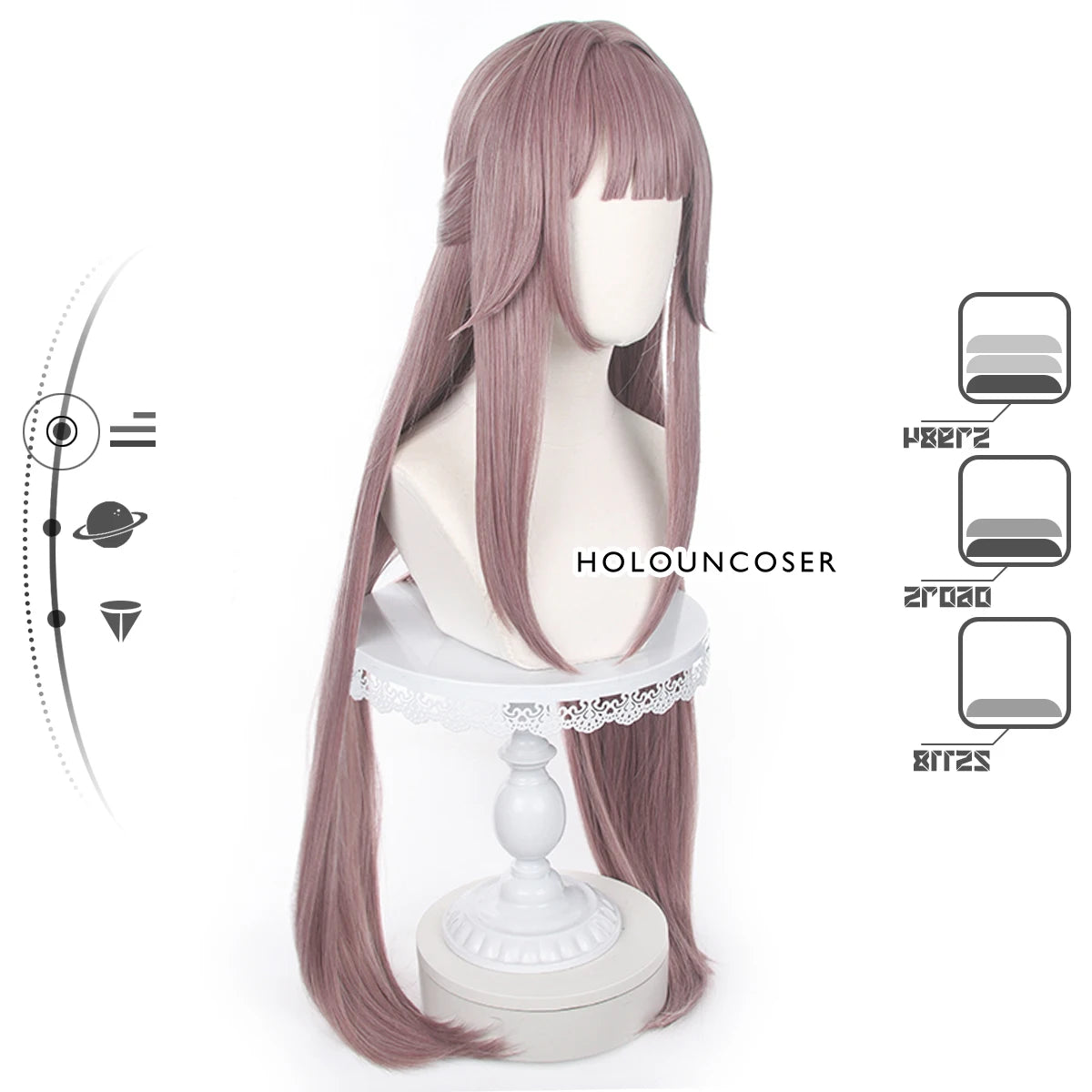 Honkai Star Rail Herta Cosplay Wig - Rose Net Heat Resistant Synthetic Fiber with Adjustable Comb Hairpin-Astricos