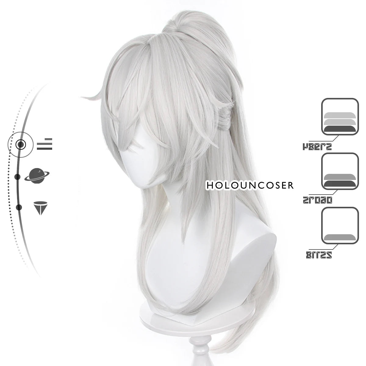 Honkai Star Rail Jing Yuan Cosplay Wig - Rose Net Heat Resistant Synthetic Fiber-Astricos