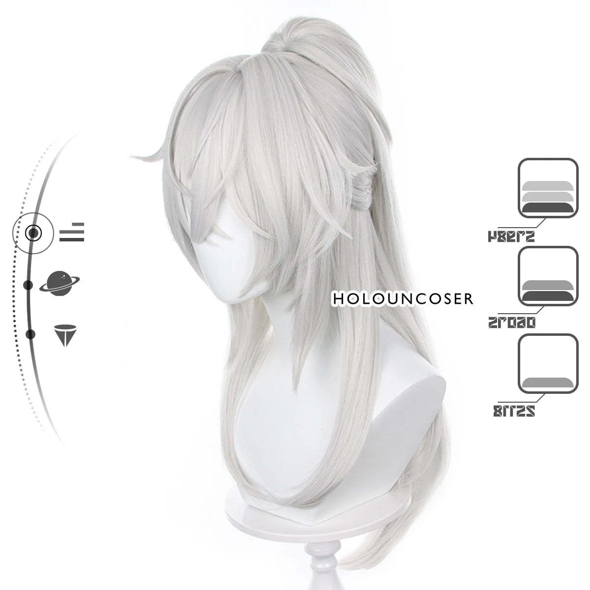Honkai Star Rail Jing Yuan Cosplay Wig - Rose Net Heat Resistant Synthetic Fiber-Astricos
