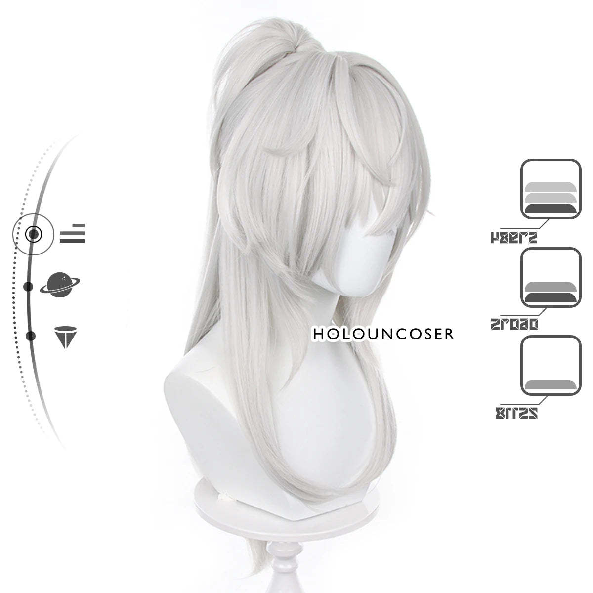 Honkai Star Rail Jing Yuan Cosplay Wig - Rose Net Heat Resistant Synthetic Fiber-Astricos