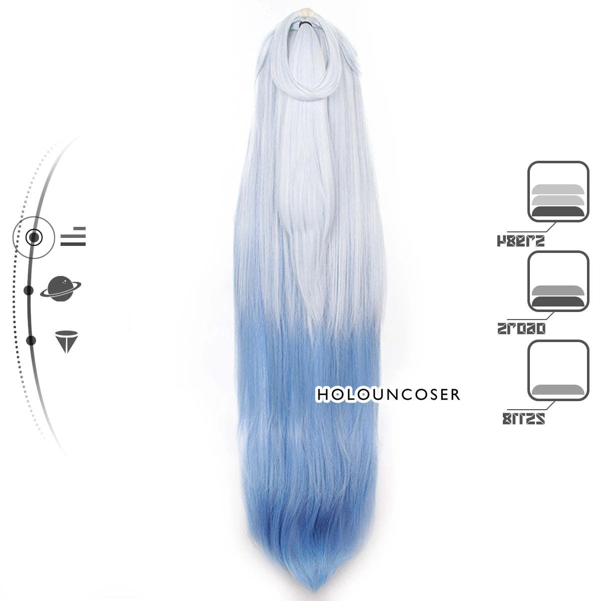 Honkai Star Rail Jingliu Cosplay Wig - Rose Net Heat Resistant Synthetic Fiber with Comb Hairpin-Astricos