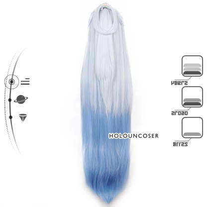 Honkai Star Rail Jingliu Cosplay Wig - Rose Net Heat Resistant Synthetic Fiber with Comb Hairpin-Astricos