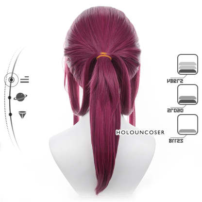 Honkai Star Rail Kafka Cosplay Wig - Rose Net, Heat Resistant Synthetic Fiber, Adjustable Size-Astricos
