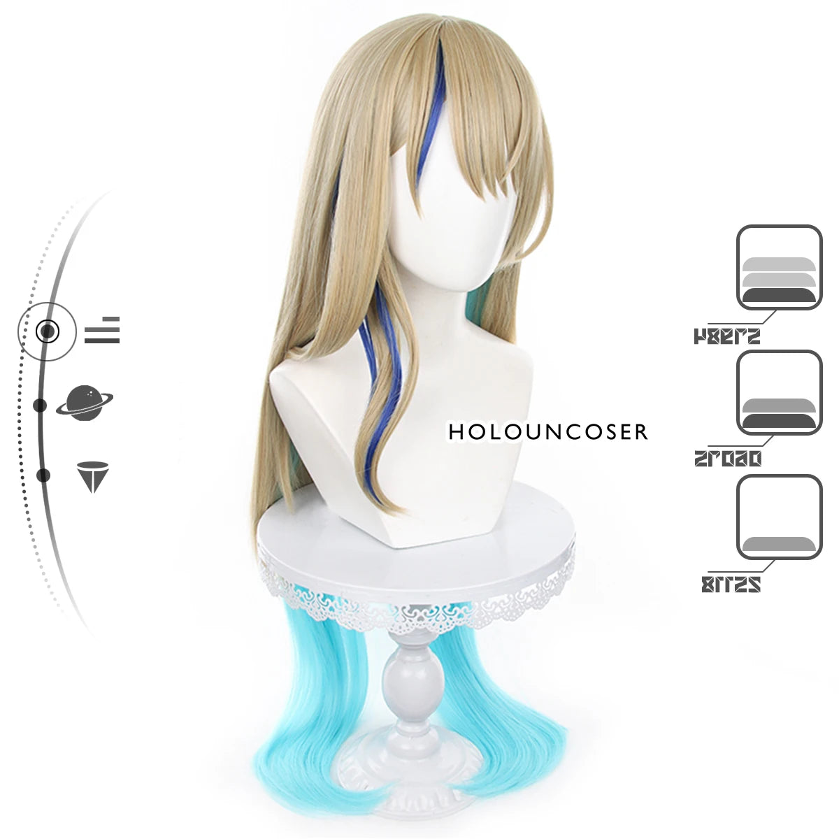 Honkai Star Rail Serval Cosplay Wig - Rose Net Heat Resistant Synthetic Fiber-Astricos