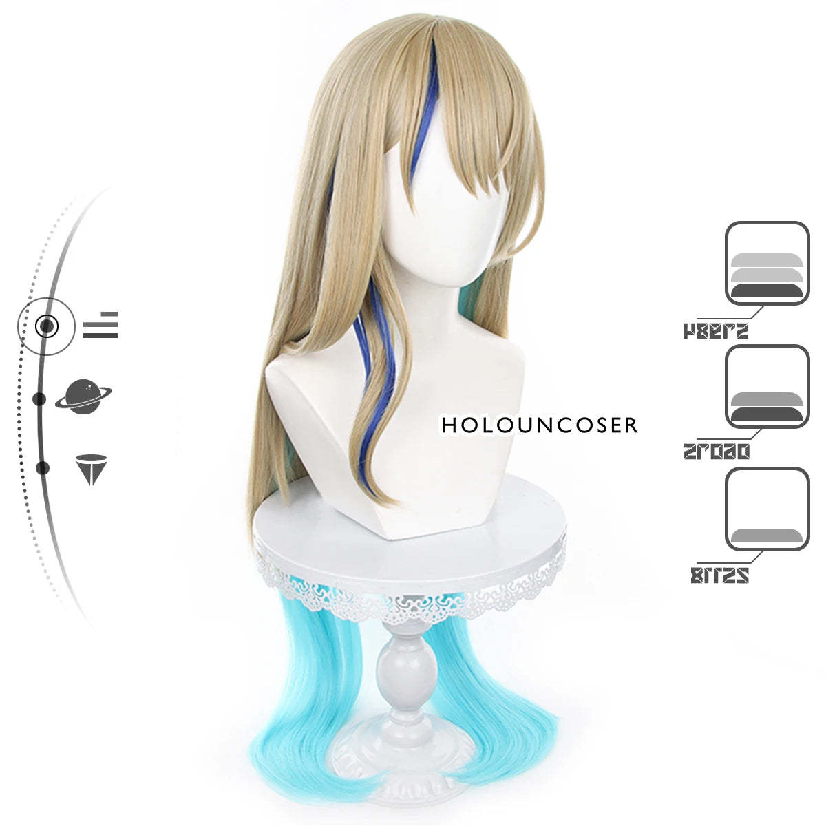 Honkai Star Rail Serval Cosplay Wig - Rose Net Heat Resistant Synthetic Fiber-Astricos