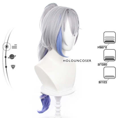 Honkai Star Rail Silver Wolf Cosplay Wig - Heat Resistant Synthetic Fiber, Adjustable Size-Astricos