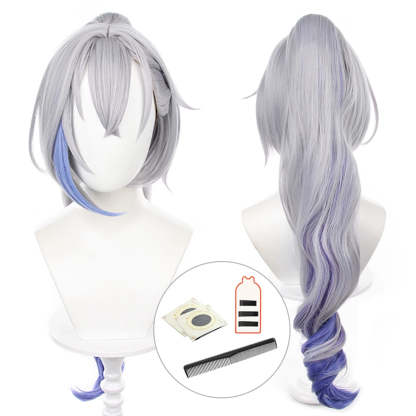 Honkai Star Rail Silver Wolf Cosplay Wig - Heat Resistant Synthetic Fiber, Adjustable Size-Astricos